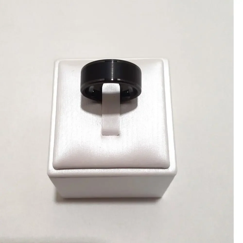 Tungsten Carbide Ring Black Brushed and Polished Finish Size 7.5